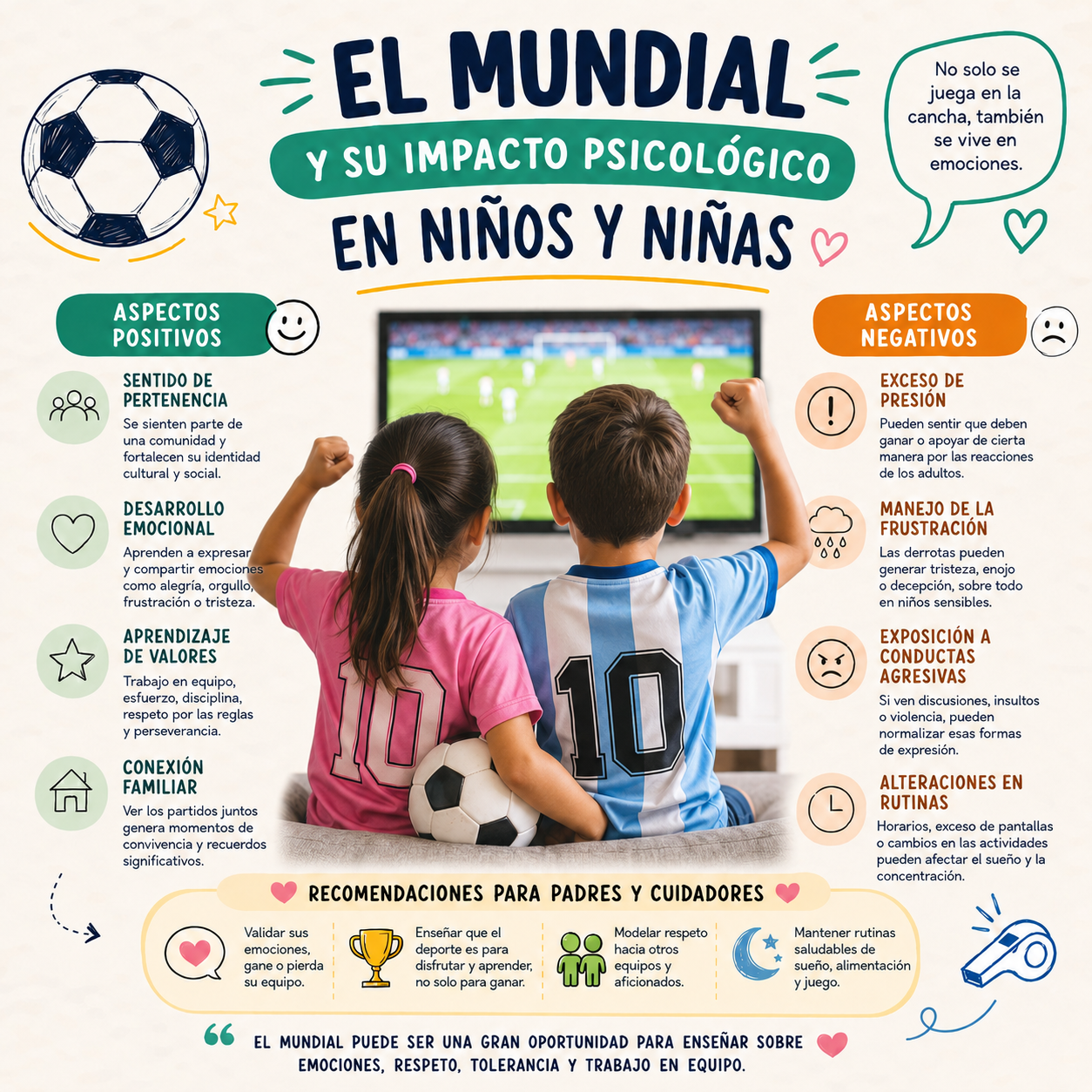 ¿ Que impacto psicológico tiene el mundial en los niños y niñas ?
